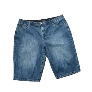 Gloria Vanderbilt Women's Shorts Blue 24W Stretch Denim 12" Inseam